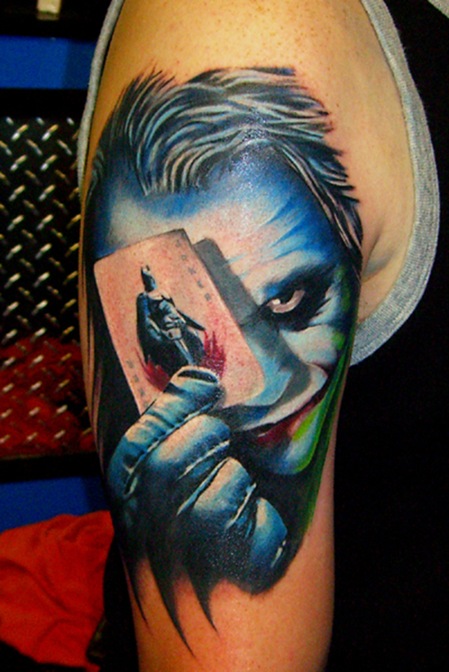 3d tattoo Heath Ledger the joker tattoos